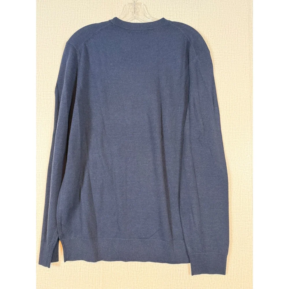 Banana Republic Mens Merino Wool Crewneck Sweater Navy Blue •L• Layering Casual